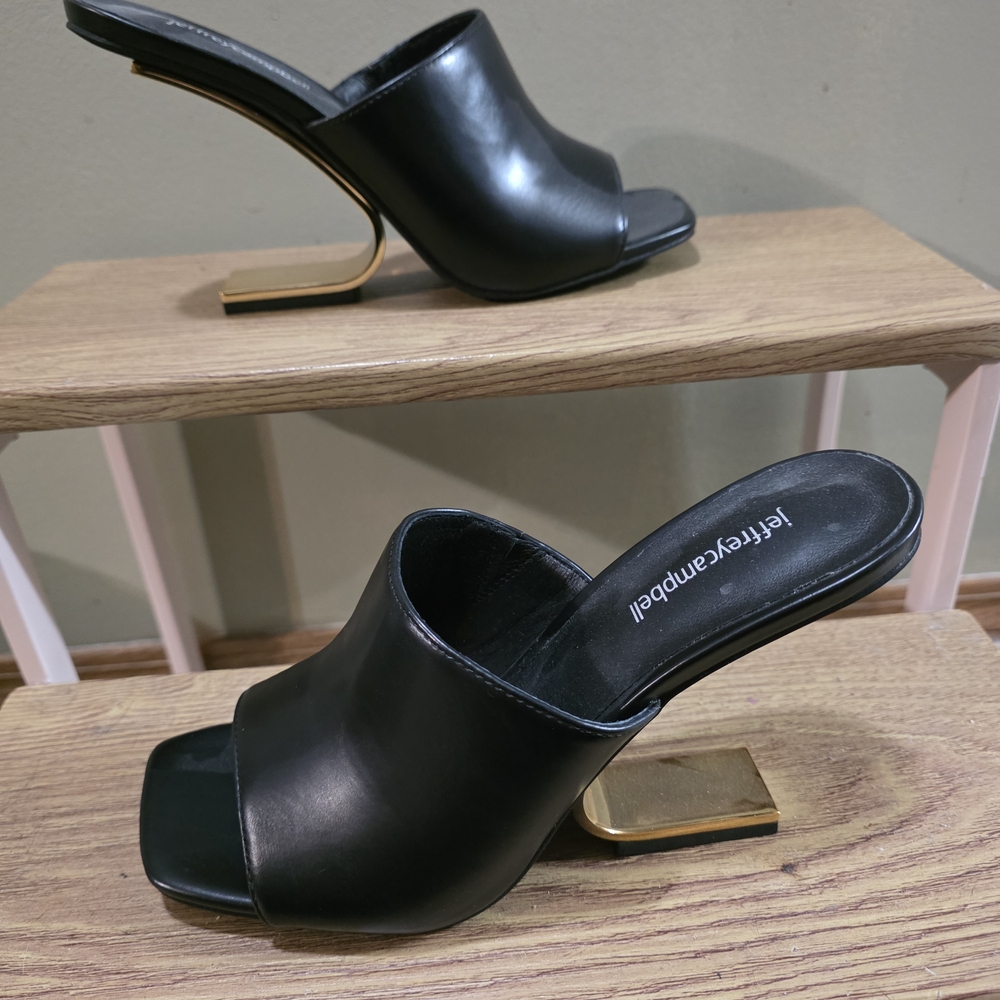 Jeffrey Campbell Black Heels with Gold Accent